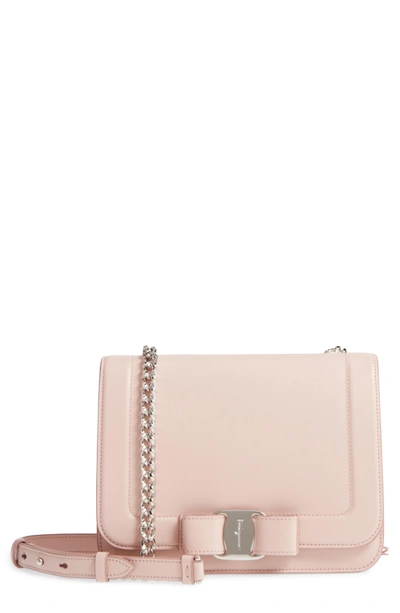 Shop Ferragamo Vara Leather Crossbody Bag - Pink In Bon Bon/ Hyacinth/ Begonia