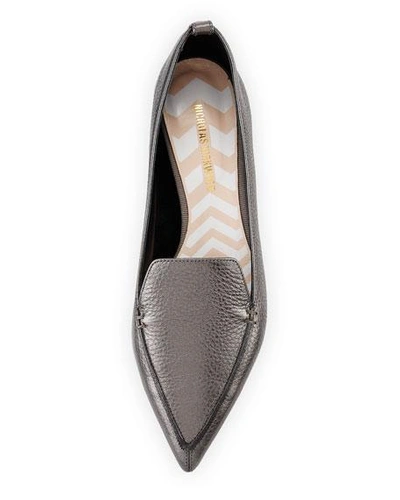 Shop Nicholas Kirkwood Beya Metallic Leather Loafer In Pewter