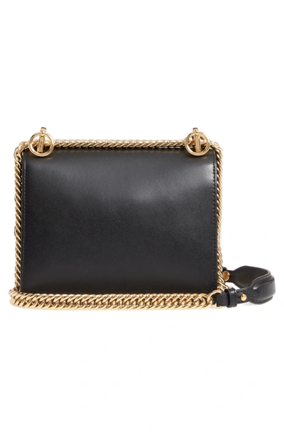 Shop Fendi Small Kan I Scallop Leather Shoulder Bag In Nero/ Oro Soft