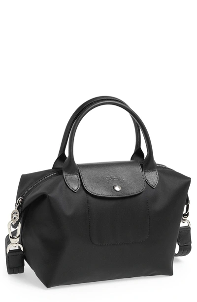 Shop Longchamp 'small Le Pliage Neo' Nylon Top Handle Tote - Black