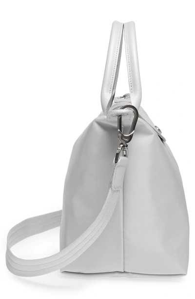 Shop Longchamp 'small Le Pliage Neo' Nylon Top Handle Tote - Metallic In Silver