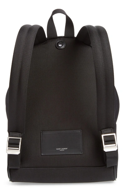 Shop Saint Laurent Mini City Logo Canvas Backpack - Black In Noir
