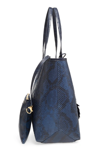 Shop Nancy Gonzalez Medium Erica Genuine Python & Crocodile Tote - Blue In Navy Matte