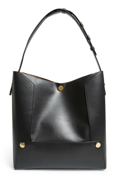 Shop Stella Mccartney Faux Leather Bucket Bag - Black