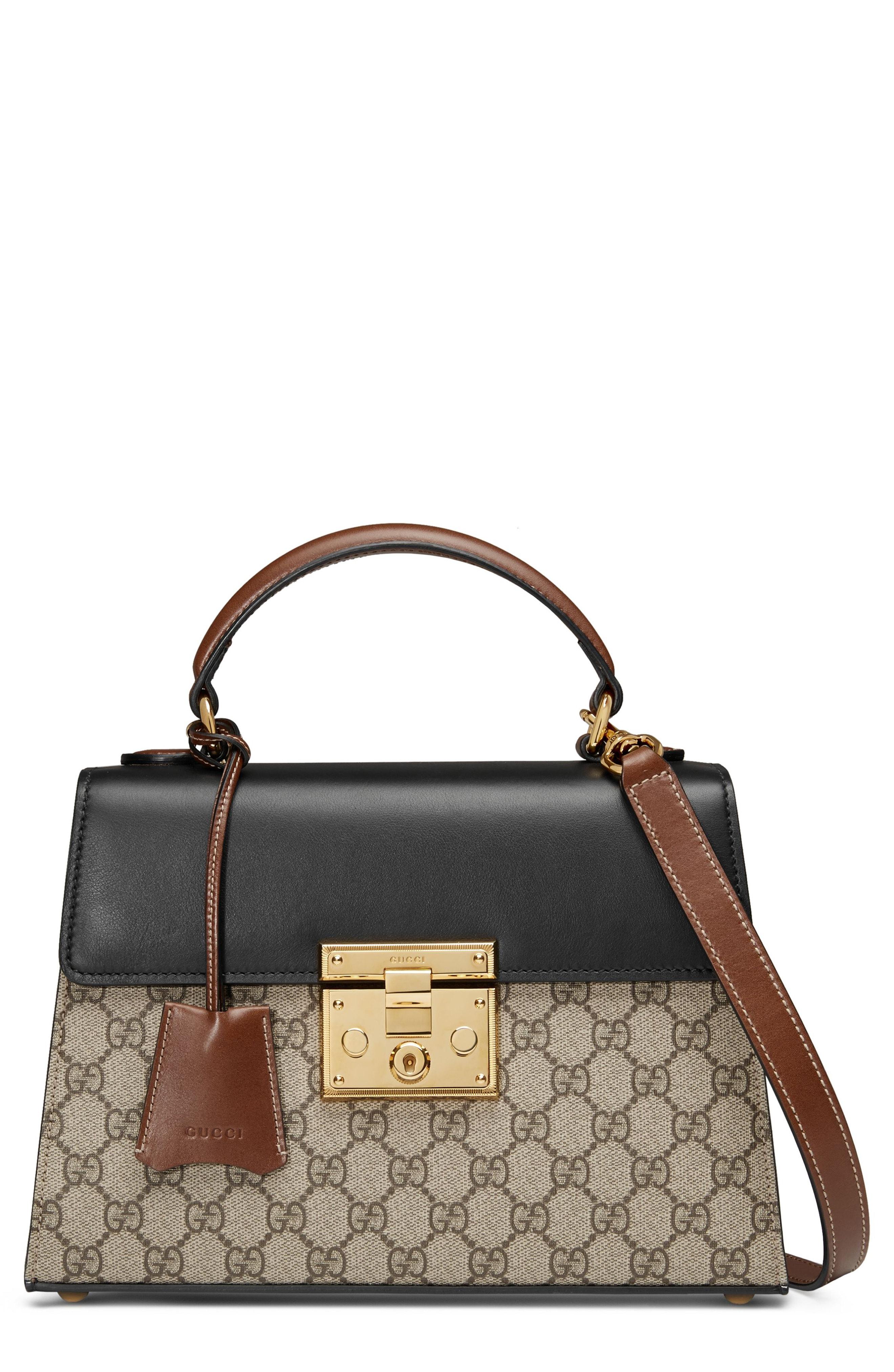 small padlock gg supreme canvas & leather shoulder bag