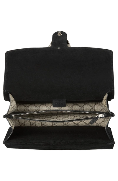 Shop Gucci Small Dionysus Crystal Embellished Gg Supreme Canvas & Suede Shoulder Bag - Beige In Beige/ebony/ Black