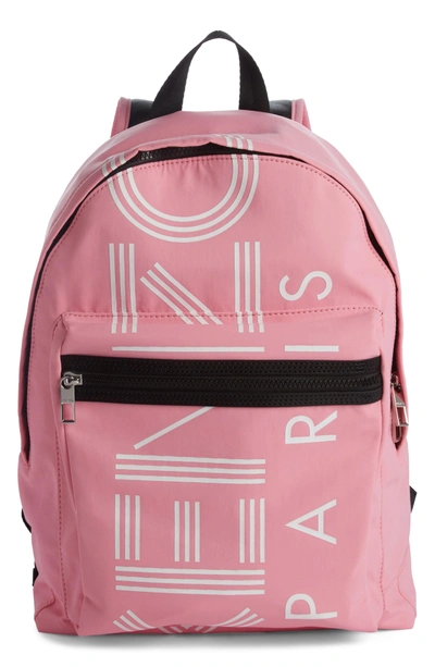 Shop Kenzo Sport Logo Nylon Backpack - Pink In Flamingo Pink
