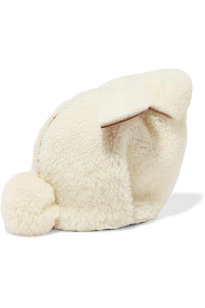 Shop Loewe Bunny Shearling And Leather Shoulder Bag