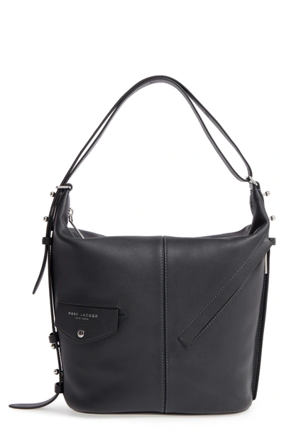 Shop Marc Jacobs The Sling Convertible Leather Hobo - Black