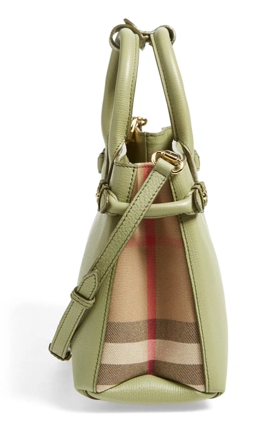 Shop Burberry 'small Banner' Leather Tote - Green In Pale Pistachio Green