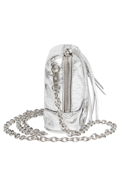 Shop Balenciaga Extra Small Classic Reporter Leather Crossbody Bag - Metallic In Argent