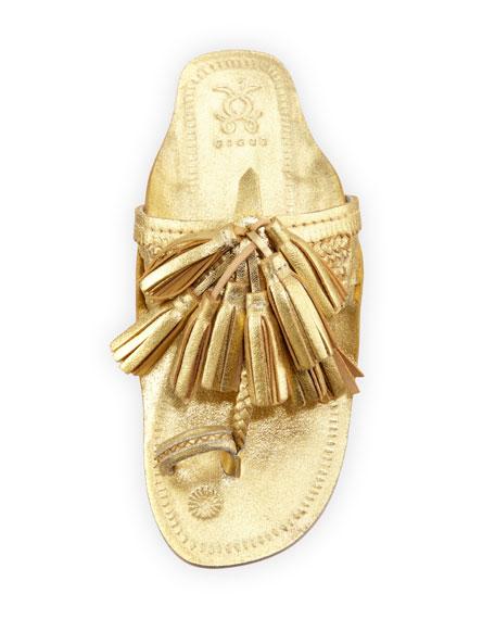 flat gold slide sandals