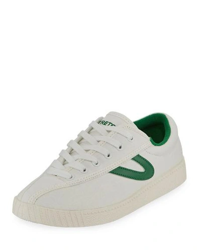 Shop Tretorn Nylite Plus Canvas Sneakers In Green/white