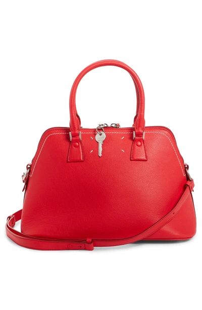 Shop Maison Margiela Medium 5ac Leather Handbag - Red In Tomato