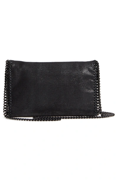 Shop Stella Mccartney Mini Falabella - Shaggy Deer Faux Leather Crossbody Bag - Black