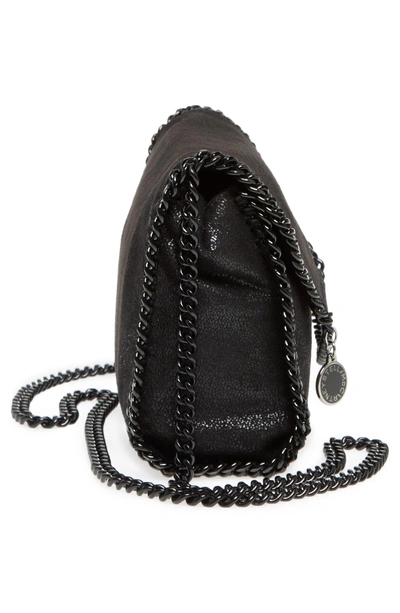 Shop Stella Mccartney Mini Falabella - Shaggy Deer Faux Leather Crossbody Bag - Black