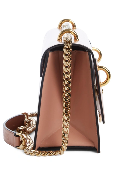 Shop Balmain Glace Leather Box Shoulder Bag - Pink In Poudre