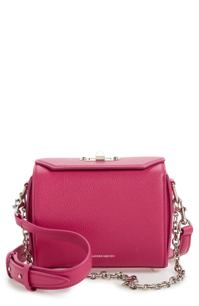 Shop Alexander Mcqueen Leather Box Bag - Purple In Fuxia