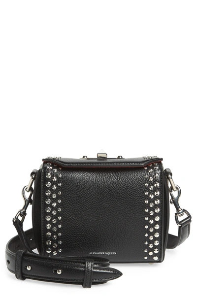 Shop Alexander Mcqueen Box Bag 16 Studded Leather Bag In Black