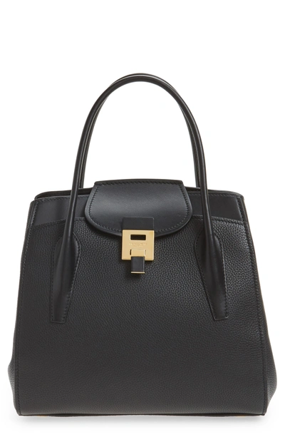 Shop Michael Kors Large Bancroft Leather Top Handle Satchel - Black