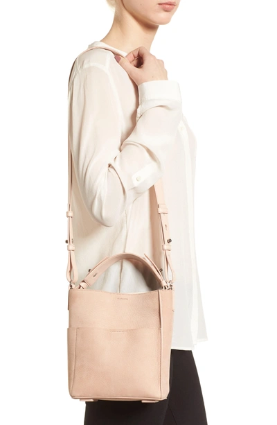 Shop Allsaints Mini Mast Leather North/south Tote - Pink In Nude Pink