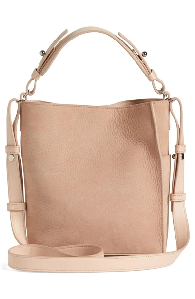 Shop Allsaints Mini Mast Leather North/south Tote - Pink In Nude Pink
