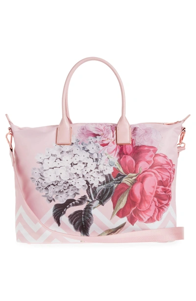 Shop Ted Baker Large Palace Gardens Nylon Tote - Pink In Dusky Pink
