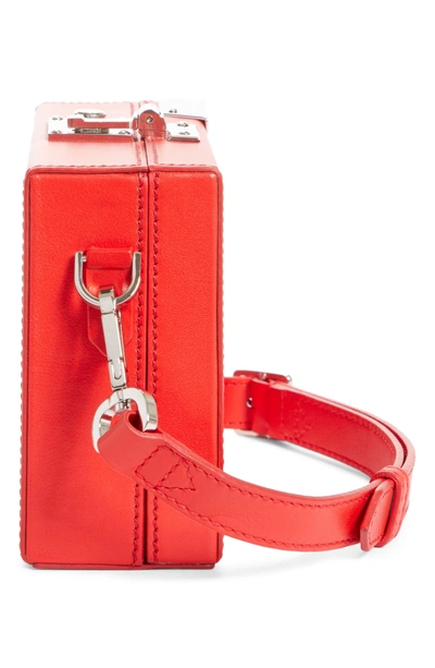 Shop Calvin Klein 205w39nyc Mini Calfskin Box Shoulder Bag - Red