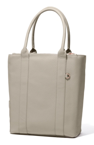 Shop Dagne Dover Charlie Leather Tote In Bone