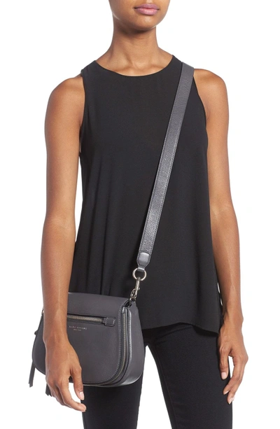 Shop Marc Jacobs Small Recruit Nomad Pebbled Leather Crossbody Bag - Grey In Shadow