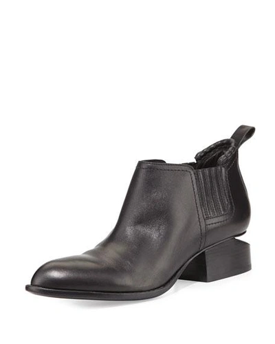 Shop Alexander Wang Kori Leather Tilt-heel Boots, Black