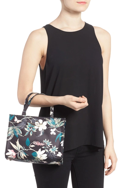 Shop Kate Spade Watson Lane - Botanical Sam Nylon Satchel - Black In Black Multi