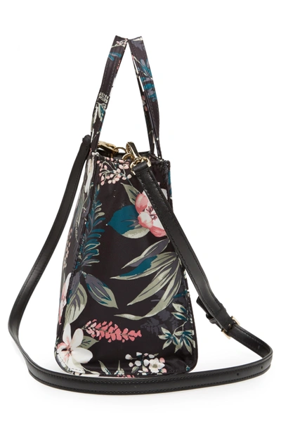 Shop Kate Spade Watson Lane - Botanical Sam Nylon Satchel - Black In Black Multi