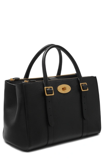 Shop Mulberry Bayswater Double Zip Leather Satchel - Black