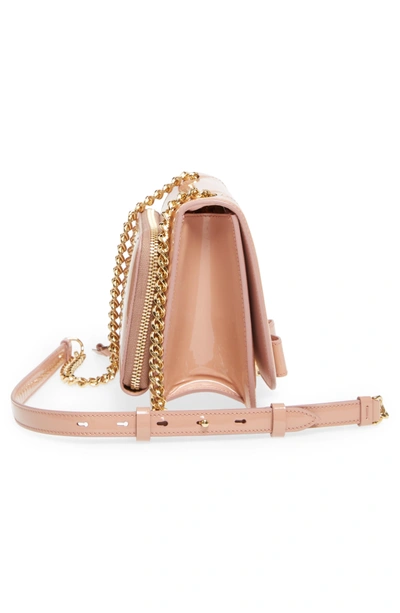 Shop Ferragamo Vara Patent Leather Shoulder Bag In New Blush/ Bonbon