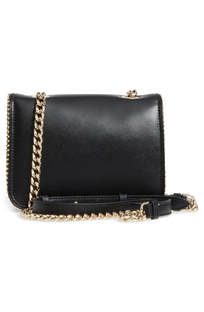 Shop Ferragamo Mini Vara Studded Leather Shoulder Bag - Black In Nero/ Bonbon