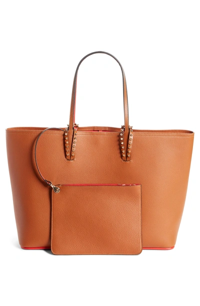 Shop Christian Louboutin Cabata Calfskin Leather Tote - Brown In Cannelle/ Cannelle