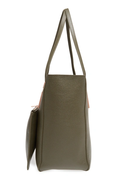 Shop Ted Baker Sarahh Leather Shopper - Green In Khaki