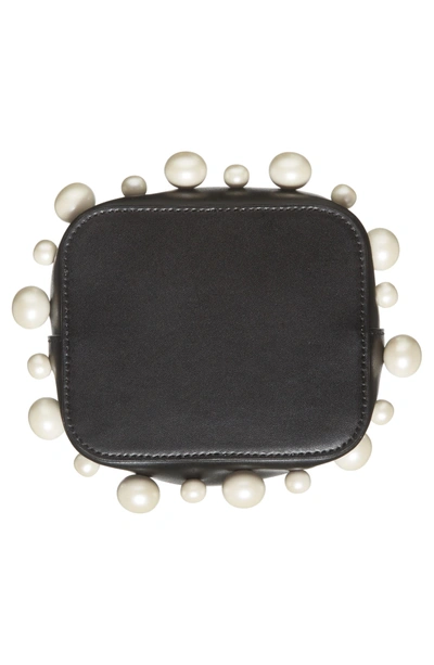 Shop Fendi Imitation Pearl Calfskin Bucket Bag - Black