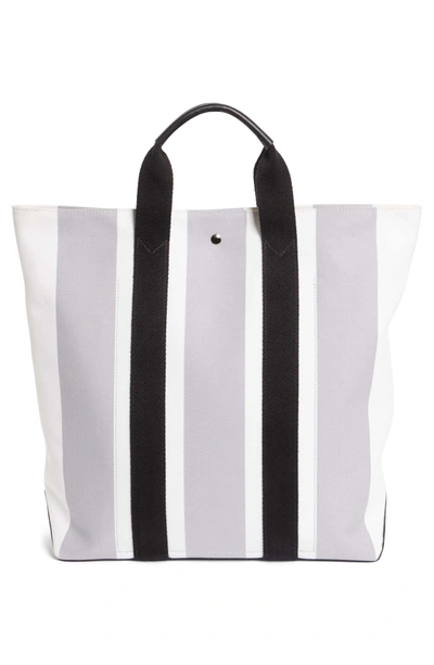 Shop Calvin Klein 205w39nyc Stripe Canvas Tote - White In White/ Grey/ Black