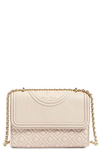 Shop Tory Burch 'small Fleming' Quilted Leather Shoulder Bag - Beige In Bedrock