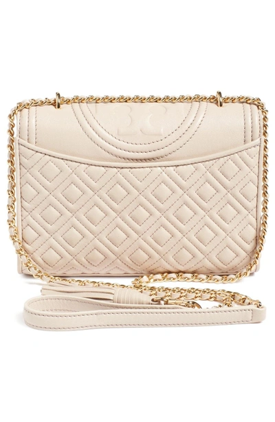Shop Tory Burch 'small Fleming' Quilted Leather Shoulder Bag - Beige In Bedrock