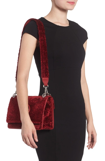 Shop Fendi Kan I Logo Velvet Shoulder Bag - Red