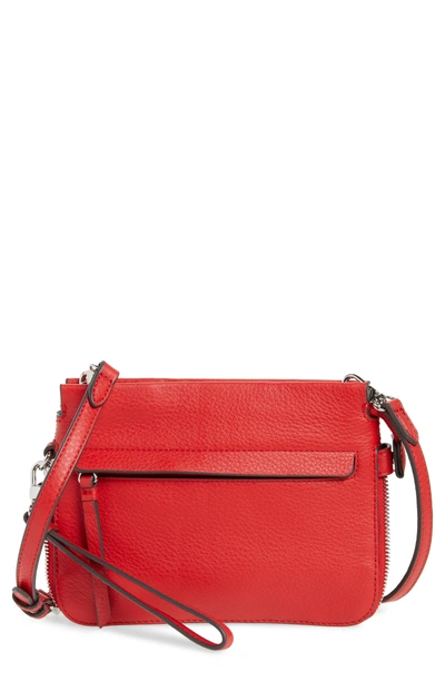 Shop Vince Camuto Small Edsel Leather Crossbody Bag - Red In Cherry Red