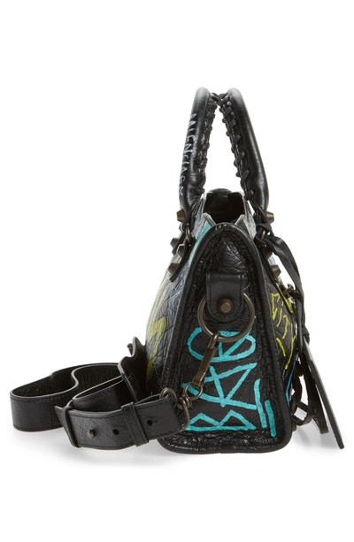 Shop Balenciaga Mini City Graffiti Leather Tote In Noir/ Multi Color