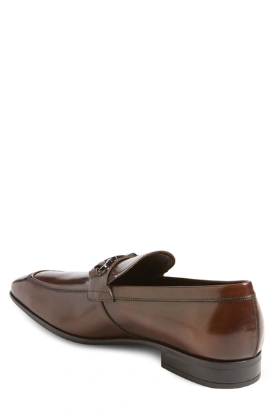 Shop Ferragamo Dinamo Bit Loafer In Madera Leather