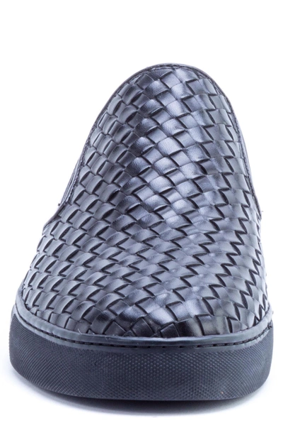 Shop Zanzara Echo Ii Woven Slip-on Sneaker In Black Leather