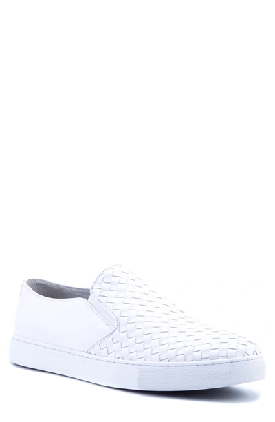 Shop Zanzara Echo Ii Woven Slip-on Sneaker In White Leather