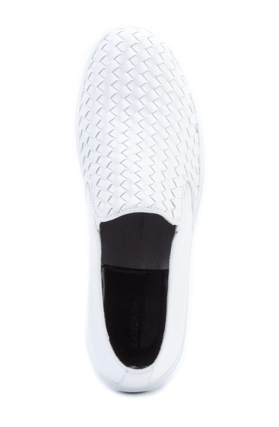 Shop Zanzara Echo Ii Woven Slip-on Sneaker In White Leather