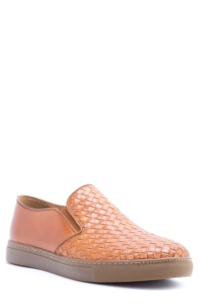 Shop Zanzara Echo Ii Woven Slip-on Sneaker In Cognac Leather